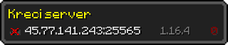 Userbar 320x64 in Minecraft-Stil für den Server 45.77.141.243:25565