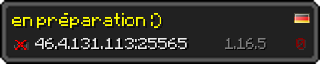 Userbar 320x64 in Minecraft-Stil für den Server 46.4.131.113:25565