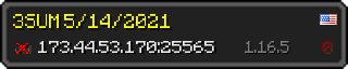 Userbar 320x64 in Minecraft-Stil für den Server 173.44.53.170:25565