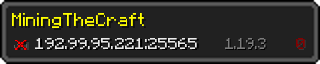 Userbar 320x64 in Minecraft-Stil für den Server 192.99.95.221:25565