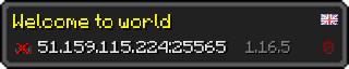 Userbar 320x64 in Minecraft-Stil für den Server 51.159.115.224:25565