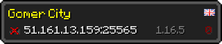 Userbar 320x64 in minecraft style for 51.161.13.159:25565