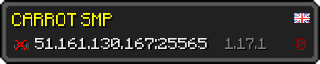 Userbar 320x64 in minecraft style for 51.161.130.167:25565