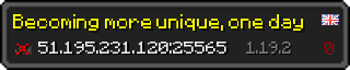 Userbar 320x64 in minecraft style for 51.195.231.120:25565