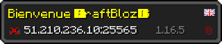 Userbar 320x64 in minecraft style for 51.210.236.10:25565