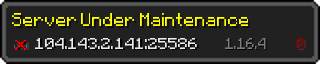 Userbar 320x64 in minecraft style for 104.143.2.141:25586