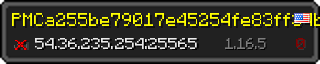 Userbar 320x64 in minecraft style for 54.36.235.254:25565