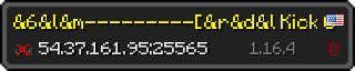 Userbar 320x64 in Minecraft-Stil für den Server 54.37.161.95:25565