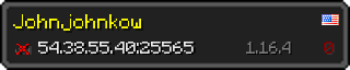 Userbar 320x64 in minecraft style for 54.38.55.40:25565