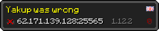 Userbar 320x64 in Minecraft-Stil für den Server 62.171.139.128:25565