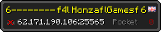 Userbar 320x64 in Minecraft-Stil für den Server 62.171.190.106:25565