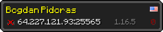 Userbar 320x64 in Minecraft-Stil für den Server 64.227.121.93:25565