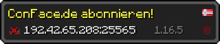 Userbar 320x64 in Minecraft-Stil für den Server 192.42.65.208:25565