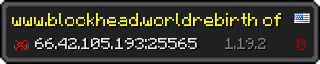 Userbar 320x64 in Minecraft-Stil für den Server 66.42.105.193:25565