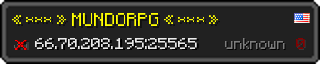 Userbar 320x64 in Minecraft-Stil für den Server 66.70.208.195:25565