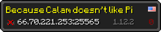 Userbar 320x64 in Minecraft-Stil für den Server 66.70.221.253:25565