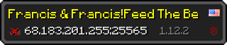 Userbar 320x64 in Minecraft-Stil für den Server 68.183.201.255:25565