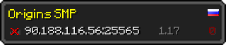 Userbar 320x64 in minecraft style for 90.188.116.56:25565