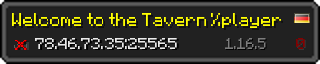 Userbar 320x64 in Minecraft-Stil für den Server 78.46.73.35:25565