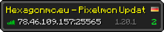 Userbar 320x64 in minecraft style for 78.46.109.157:25565