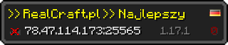 Userbar 320x64 in Minecraft-Stil für den Server 78.47.114.173:25565
