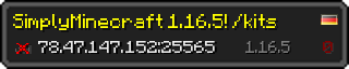 Userbar 320x64 in Minecraft-Stil für den Server 78.47.147.152:25565