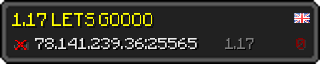 Userbar 320x64 in minecraft style for 78.141.239.36:25565