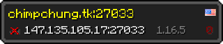 Userbar 320x64 in Minecraft-Stil für den Server 147.135.105.17:27033
