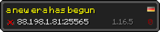 Userbar 320x64 in Minecraft-Stil für den Server 88.198.1.81:25565
