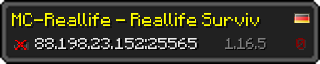 Userbar 320x64 in minecraft style for 88.198.23.152:25565