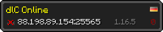 Userbar 320x64 in Minecraft-Stil für den Server 88.198.89.154:25565