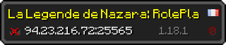 Userbar 320x64 in Minecraft-Stil für den Server 94.23.216.72:25565