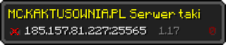 Userbar 320x64 in minecraft style for 185.157.81.227:25565