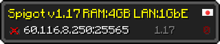 Userbar 320x64 in Minecraft-Stil für den Server 60.116.8.250:25565