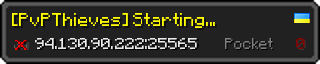 Userbar 320x64 in minecraft style for 94.130.90.222:25565