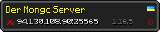 Userbar 320x64 in minecraft style for 94.130.108.90:25565