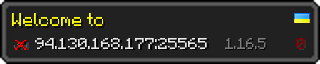 Userbar 320x64 in minecraft style for 94.130.168.177:25565