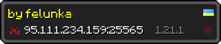 Userbar 320x64 in Minecraft-Stil für den Server 95.111.234.159:25565