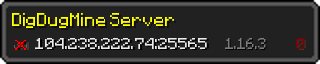 Userbar 320x64 in Minecraft-Stil für den Server 104.238.222.74:25565