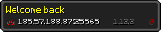 Userbar 320x64 in minecraft style for 185.57.188.87:25565