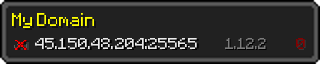 Userbar 320x64 in minecraft style for 45.150.48.204:25565