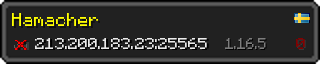 Userbar 320x64 in Minecraft-Stil für den Server 213.200.183.23:25565