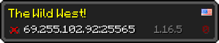 Userbar 320x64 in minecraft style for 69.255.102.92:25565