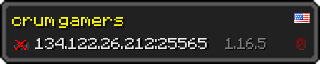 Userbar 320x64 in Minecraft-Stil für den Server 134.122.26.212:25565