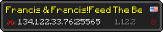 Userbar 320x64 in Minecraft-Stil für den Server 134.122.33.76:25565