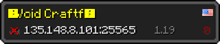 Userbar 320x64 in Minecraft-Stil für den Server 135.148.8.101:25565