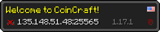 Userbar 320x64 in Minecraft-Stil für den Server 135.148.51.48:25565