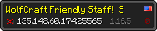 Userbar 320x64 in Minecraft-Stil für den Server 135.148.60.174:25565