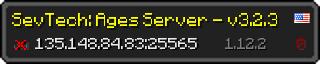 Userbar 320x64 in Minecraft-Stil für den Server 135.148.84.83:25565