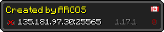 Userbar 320x64 in minecraft style for 135.181.97.30:25565